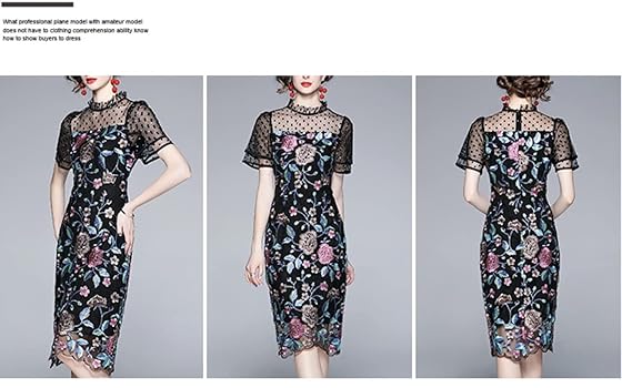 Amazon | [EightSTAR Dress] エレガント 刺繍 パーティードレス